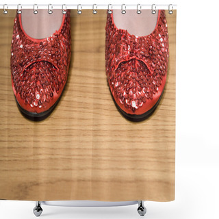 Personality  Red Sparkly Shoes Shower Curtains