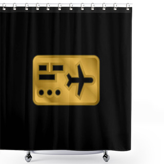Personality  Boarding Pass Gold Plated Metalic Icon Or Logo Vector Shower Curtains