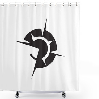 Personality  Wind Rose Sign Shower Curtains