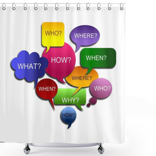 Personality  Abstract Big Asking Bubble Shower Curtains