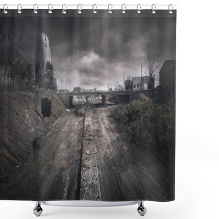 Personality  A Major Highway Under Construction Through The City Of Winston Salem, North Carolina Shower Curtains