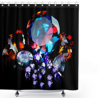 Personality  Faceted Gemstone Collection Shower Curtains