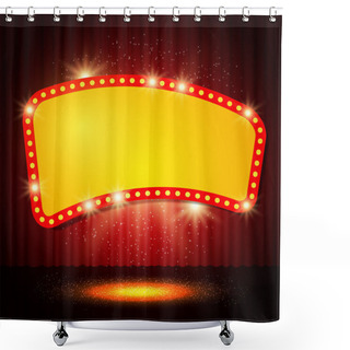Personality  Shining Retro Casino Banner On Stage Curtain Shower Curtains