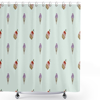 Personality  Colored Background With Different Accessories Shower Curtains