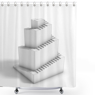 Personality  3d Ziggurat Structure With Stairs Shower Curtains