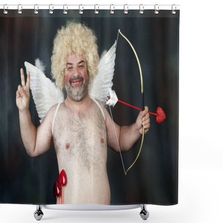 Personality  Mature Cupid Shower Curtains