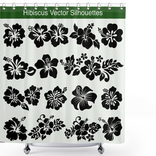 Personality  Hibiscus Vector Silhouettes Shower Curtains