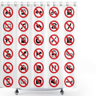 Personality  Prohibited Sign Shower Curtains