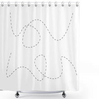 Personality  Path Travel Dotted Line Trip Dashed Trace Transportation Track And Silhouette, Travelling Symbol Vector Illustration Shower Curtains