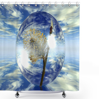 Personality  Bud Willow In Bubble Shower Curtains