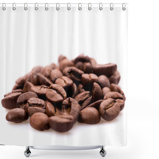 Personality  Coffee Beans On Background,close Up Shower Curtains