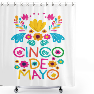 Personality  Cinco De Mayo Label Isolated Icon Shower Curtains