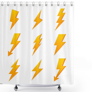 Personality  Variety Of Yellow Lightning Set Shower Curtains