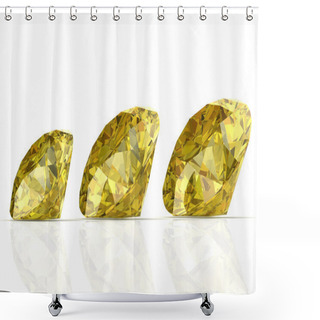 Personality  Yellow Sapphire (high Resolution 3D Image) Shower Curtains