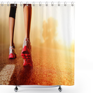 Personality  Athlete Feet On Road Shower Curtains