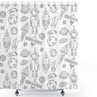 Personality  Space Theme Pattern Shower Curtains