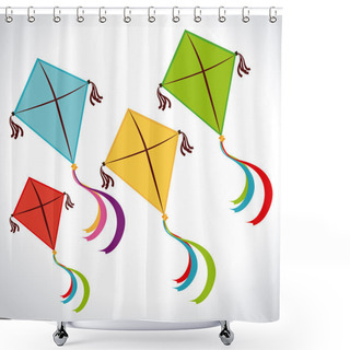 Personality  Kite Design Shower Curtains