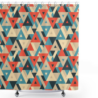 Personality  Abstract Geometric Background - Seamless Vector Pattern For Presentation, Booklet, Website And Other Design Project. Seamless Vector Background. Triangles Background. Shower Curtains