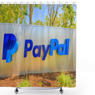 Personality  Paypal Sign California Shower Curtains