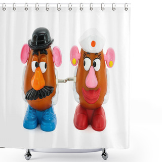 Personality  Mr. And Mrs. Potato Head Toy Character From Toy Story Movie Shower Curtains