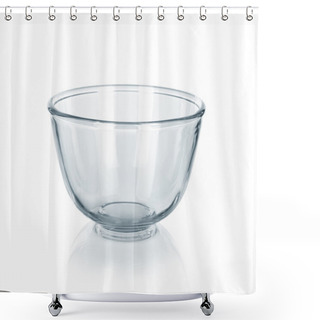 Personality  Empty Glass Bowl On White Background Shower Curtains