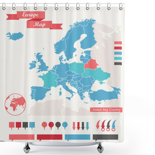 Personality  Infographic Elements Shower Curtains