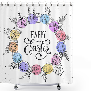 Personality  Happy Easter Greeting Card Shower Curtains