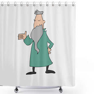 Personality  Old Philosopher With Long Beard Shower Curtains