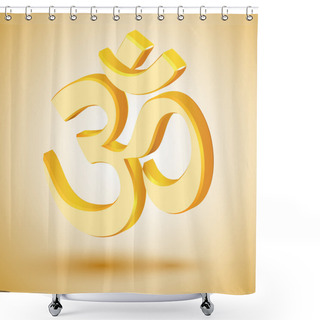 Personality  Golden Om Symbol - Vector Shower Curtains