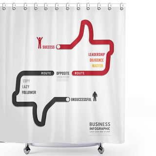 Personality  Infographic Bussiness. Route To Success Concept Template Design  Shower Curtains