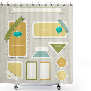 Personality  Vector Set Of Vintage Frames. Shower Curtains