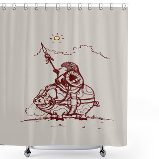Personality  Battle Hedgehog Warrior Shower Curtains