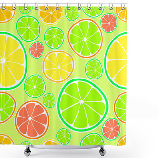 Personality  Vector Background With Citrus. Shower Curtains