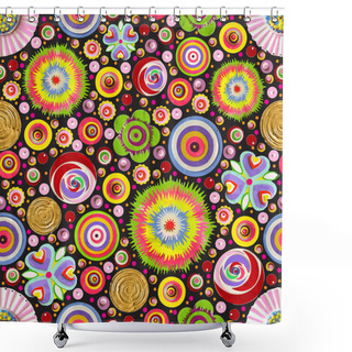 Personality  Seamless Wallpaper With Flowers Shower Curtains
