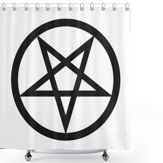 Personality  Pentacle Symbol Icon With A White Background Shower Curtains