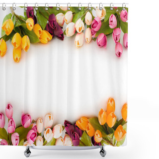 Personality  Frame Made Of Colourful Tulips Shower Curtains