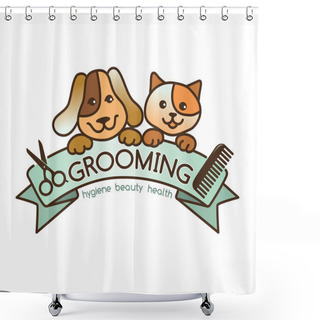 Personality  Grooming Logo Shower Curtains