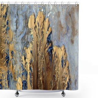 Personality  Underwater Plants, Abstract Photography Of The Deserts Of Africa From The Air. Aerial View Of Desert Landscapes, Genre: Abstract Naturalism, From The Abstract To The Figurative, Contemporary Photo Art Shower Curtains