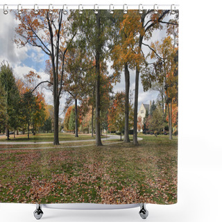 Personality  Neighborhood Scene With Fall Colors Shower Curtains