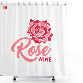Personality  Rose Wine Handwritten Lettering Illustration Shower Curtains