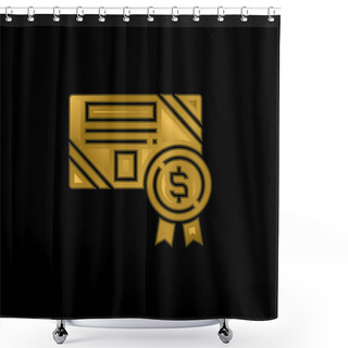 Personality  Bond Gold Plated Metalic Icon Or Logo Vector Shower Curtains
