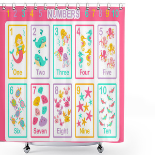 Personality  Numbers Poster Count Shower Curtains