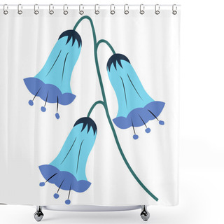 Personality  Flower Arrangement, Bluebell On The White Background Shower Curtains