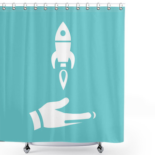 Personality  Rocket Launching From Hand Shower Curtains