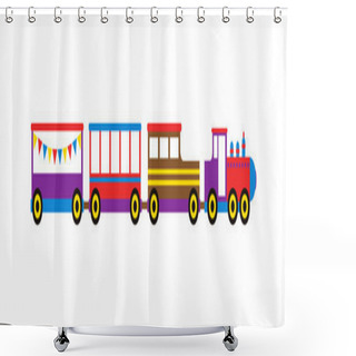 Personality  Toy Train Vector Illustration. Shower Curtains
