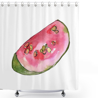 Personality  Exotic Guava Wild Fruit In A Watercolor Style Isolated. Shower Curtains