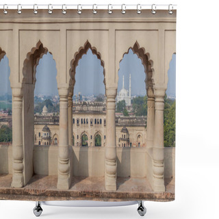 Personality  View Of Teele Wali Mosque From Bara Imambara In Lucknow, Uttar Pradesh State, India Shower Curtains
