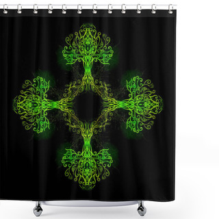 Personality  Mandala Made Of Sacred Ornamental Tree Of Life Symbol. Shower Curtains