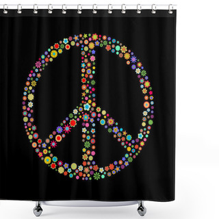 Personality  Peace Sign Shower Curtains