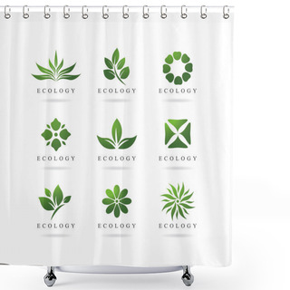 Personality  Eco Green Logos Shower Curtains